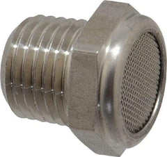 Legris - 1/4 Male NPT, 17mm Hex, Exhaust Muffler - 175 Max psi, 108 Decibel Rating, Stainless Steel - Americas Tooling