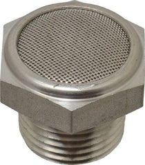 Legris - 1/2 Male NPT, 27mm Hex, Exhaust Muffler - 175 Max psi, 108 Decibel Rating, Stainless Steel - Americas Tooling