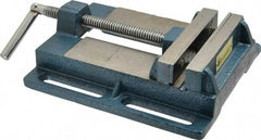 Interstate - 4-5/8" Jaw Opening Capacity x 1" Throat Depth, Horizontal Drill Press Vise - 5" Wide x 1" High Jaw, Stationary Base, Standard Speed, 9.65" OAL x 2.33" Overall Height, Cast Iron - Americas Tooling