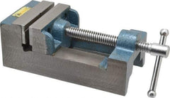 Interstate - 3-5/16" Jaw Opening Capacity x 1-7/64" Throat Depth, Horizontal Drill Press Vise - 3-1/2" Wide x 1.1" High Jaw, Stationary Base, Standard Speed, 8-1/2" OAL x 2-3/4" Overall Height, Cast Iron - Americas Tooling