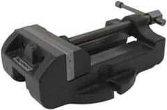 Palmgren - 4" Jaw Width, 4" Jaw Opening Capacity, Horizontal Stationary Machine Vise - Manual Operation, 1 Station, 11-3/4" Long x 3-3/8" High x 1-3/4" Deep, 1-3/4" Jaw Height, 30,000 psi Max Clamp Force, Cast Iron - Americas Tooling