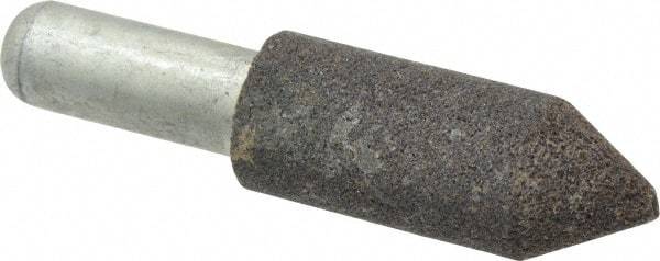 Grier Abrasives - 3/4" Diam 80 Grit 60° Included Angle Center Lap - Aluminum Oxide, Medium Grade, Extra Hard Density, Shank Mounted - Americas Tooling