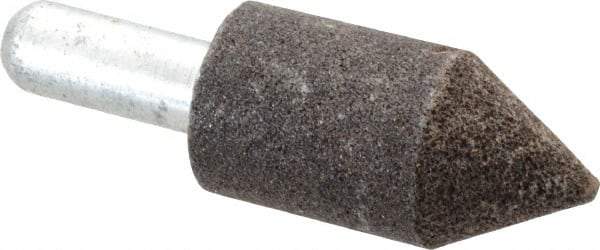 Grier Abrasives - 1" Diam 80 Grit 60° Included Angle Center Lap - Aluminum Oxide, Medium Grade, Extra Hard Density, Shank Mounted - Americas Tooling