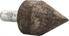 Grier Abrasives - 1-1/2" Diam 150 Grit 60° Included Angle Center Lap - Aluminum Oxide, Very Fine Grade, Extra Hard Density, Shank Mounted - Americas Tooling