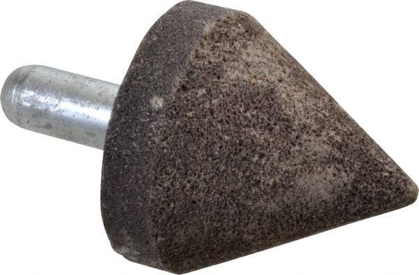 Grier Abrasives - 2" Diam 80 Grit 60° Included Angle Center Lap - Aluminum Oxide, Medium Grade, Extra Hard Density, Shank Mounted - Americas Tooling