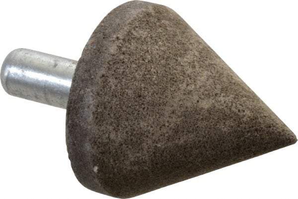 Grier Abrasives - 2" Diam 150 Grit 60° Included Angle Center Lap - Aluminum Oxide, Very Fine Grade, Extra Hard Density, Shank Mounted - Americas Tooling