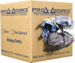 PRO-SOURCE - Reclaimed Cotton Polishing and Dust Cloths - Assorted Colors, Flannel, Low Lint, 5 Lbs. at 3 to 4 per Pound, Box - Americas Tooling