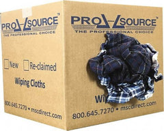 PRO-SOURCE - Reclaimed Cotton Polishing and Dust Cloths - Assorted Colors, Flannel, Low Lint, 10 Lbs. at 3 to 4 per Pound, Box - Americas Tooling