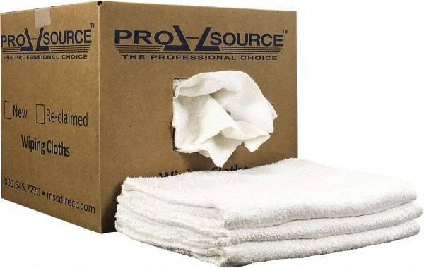 PRO-SOURCE - 40 Inch Long Virgin Terry Cotton Towels - White, Terry Cloth, Low Lint, Box - Americas Tooling