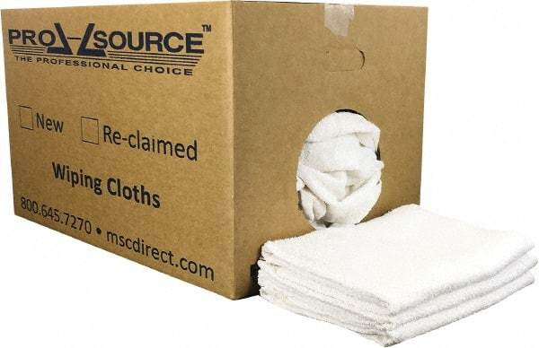 PRO-SOURCE - 40 Inch Long Virgin Terry Cotton Towels - White, Terry Cloth, Low Lint, Box - Americas Tooling