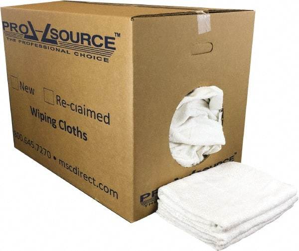 PRO-SOURCE - 40 Inch Long Virgin Terry Cotton Towels - White, Terry Cloth, Medium Lint, Box - Americas Tooling