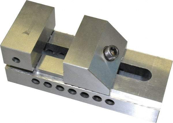 Interstate - 4" Jaw Width, 4-7/8" Jaw Opening Capacity, 1-3/4" Jaw Height, Toolmaker's Vise - Flat Jaw, 0.0002" Parallelism, 0.0002" Squareness, 9-5/8" OAL x 3-1/2" OAH - Americas Tooling