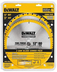 DeWALT - 12" Diam, 1" Arbor Hole Diam, 32 & 80 Tooth Wet & Dry Cut Saw Blade - Carbide-Tipped, Standard Round Arbor - Americas Tooling