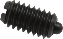 Gibraltar - 5/16-18, 9/16" Thread Length, 1/12" Plunger Projection, Steel Threaded Spring Plunger - 0.135" Max Plunger Diam, 0.562" Plunger Length, 3.75 Lb Init End Force, 15.5 Lb Final End Force - Americas Tooling