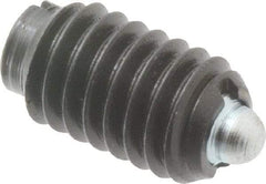 Gibraltar - 5/16-18, 9/16" Thread Length, 1/12" Plunger Projection, Steel Threaded Spring Plunger - 0.135" Max Plunger Diam, 0.562" Plunger Length, 1.25 Lb Init End Force, 4 Lb Final End Force - Americas Tooling