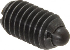 Gibraltar - 3/8-16, 5/8" Thread Length, 0.11" Plunger Projection, Steel Threaded Spring Plunger - 0.186" Max Plunger Diam, 0.625" Plunger Length, 1.5 Lb Init End Force, 5 Lb Final End Force - Americas Tooling