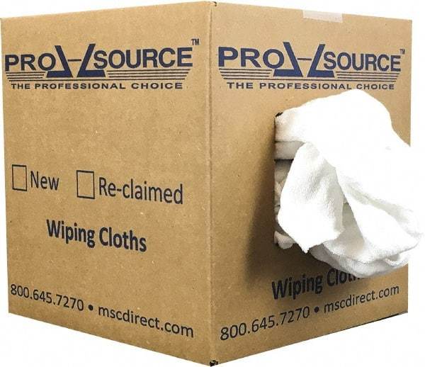 PRO-SOURCE - Wide Virgin Cotton Rags - White, Fleece and Sweatshirt, Low Lint, 5 Lbs. at 3 to 4 per Pound, Box - Americas Tooling