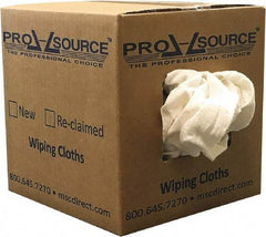 PRO-SOURCE - Reclaimed Cotton Polishing and Dust Cloths - White, Flannel, Low Lint, 5 Lbs. at 3 to 4 per Pound, Box - Americas Tooling