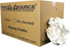 PRO-SOURCE - Reclaimed Cotton Polishing and Dust Cloths - White, Flannel, Low Lint, 25 Lbs. at 3 to 4 per Pound, Box - Americas Tooling