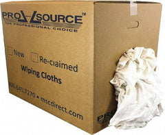 PRO-SOURCE - Reclaimed Cotton Polishing and Dust Cloths - White, Flannel, Low Lint, 50 Lbs. at 3 to 4 per Pound, Box - Americas Tooling