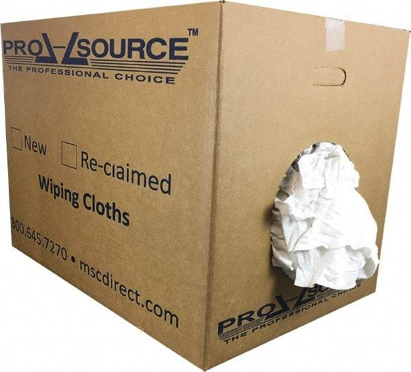 PRO-SOURCE - Cotton Reclaimed Medium Weight Rags - White, Low Lint, 50 Lbs. Bale - Americas Tooling