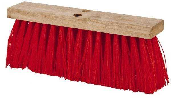 PRO-SOURCE - 16" Rough Surface Synthetic Push Broom - 3-1/4" Bristle Length, Wood Block, Tapered Handle Connection, Handle Sold Separately - Americas Tooling