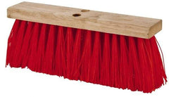 PRO-SOURCE - 16" Rough Surface Synthetic Push Broom - 3-1/4" Bristle Length, Wood Block, Tapered Handle Connection, Handle Sold Separately - Americas Tooling