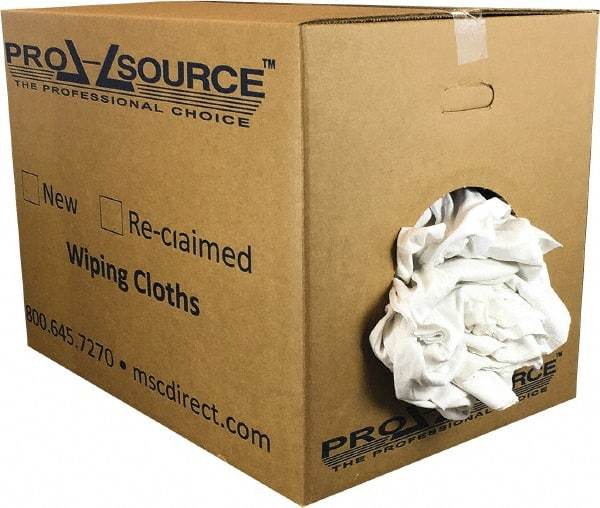 PRO-SOURCE - Virgin Cotton Rags - White, T-Shirt, Lint Free, Box - Americas Tooling