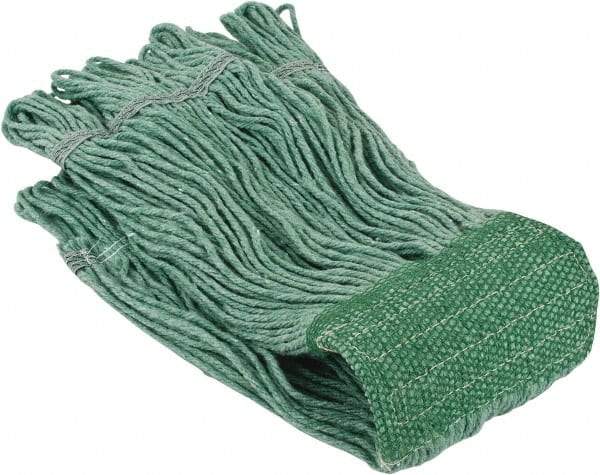 PRO-SOURCE - 5" Green Head Band, Small Blended Fiber Loop End Mop Head - 4 Ply, Clamp Jaw Connection, Use for General Purpose - Americas Tooling