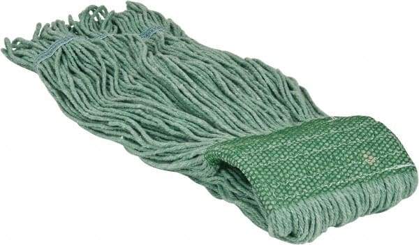 PRO-SOURCE - 5" Green Head Band, Large Blended Fiber Loop End Mop Head - 4 Ply, Clamp Jaw Connection, Use for General Purpose - Americas Tooling