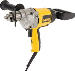 DeWALT - 1/2" Keyed Chuck, 550 RPM, Spade Handle Electric Drill - 9 Amps, 120 Volts, Reversible, Includes 2-Position Rear Spade Handle, 3-Position Side Handle, Chuck Key with Holder - Americas Tooling