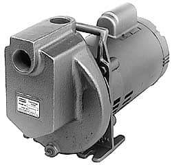 American Machine & Tool - 115/230 Volt, 1 Phase, 1 HP, Chemical Transfer Self Priming Centrifugal Pump - 1 Inch Inlet, Stainless Steel and Cast Iron Housing, Stainless Steel Impeller, 60 Ft. Shut Off, Viton Seal - Americas Tooling