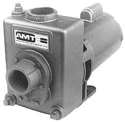 American Machine & Tool - 115/230 Volt, 1 Phase, 1-1/2 HP, Self Priming Pump - 56J Frame, 1-1/2 Inch Inlet, ODP Motor, Stainless Steel Housing and Impeller, 93 Ft. Shut Off - Americas Tooling