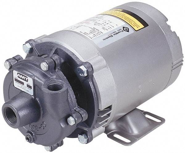 American Machine & Tool - 208-220/440 Volt, 3 Phase, 3/4 HP, Stainless Steel Straight Pump - 1-1/4 Inch Inlet, 1 Inch Outlet, 58 Max Head psi, Stainless Steel Impeller - Americas Tooling