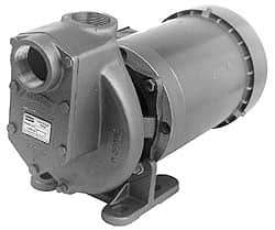 American Machine & Tool - 208-220/440 Volt, 3 Phase, 1-1/2 HP, Self Priming Pump - 1-1/2 Inch Inlet, 58 Head Pressure, Stainless Steel and Cast Iron Housing, Stainless Steel Impeller, PTFE Seal - Americas Tooling