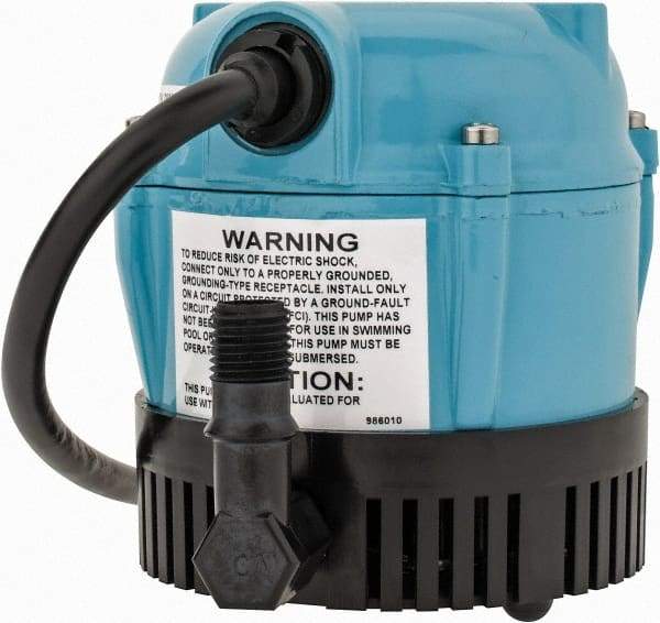 Little Giant Pumps - 1/200 HP, 3 psi, Aluminum Miniature Submersible Pump - 1/4 Inch Outlet, 6 Ft. Long Power Cord, 1.1 Amp - Americas Tooling