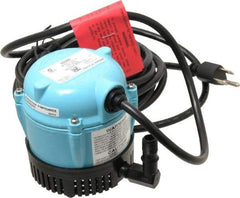 Little Giant Pumps - 1/200 HP, 3 psi, Aluminum Miniature Submersible Pump - 1/4 Inch Outlet, 18 Ft. Long Power Cord, 1.1 Amp - Americas Tooling