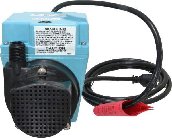 Little Giant Pumps - 1/12 HP, 10.6 psi, Aluminum Miniature Submersible Pump - 3/4 Inch Inlet, 1/2 Inch Outlet, 6 Ft. Long Power Cord, 3.5 Amp - Americas Tooling