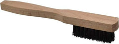 Made in USA - 7-1/2" OAL, Horsehair Utility Brush - 9/16" Bristle Length, 1-1/2" Long x 1/2" Wide Head, Straight Hardwood Handle - Americas Tooling