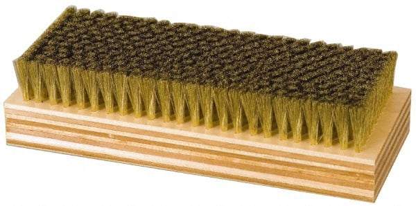 Made in USA - 1" Bristle Length, Hoghair Cleaning & Finishing Brush - 6-1/2" Long x 2-3/8" Wide Head, 6" OAL, Hardwood Block - Americas Tooling