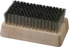 Made in USA - 3/4" Bristle Length, Stainless Steel Cleaning & Finishing Brush - 4-1/4" Long x 2-1/2" Wide Head, 4-1/4" OAL, Hardwood Block - Americas Tooling