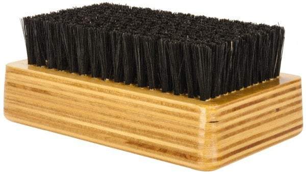 Made in USA - 3/4" Bristle Length, Hoghair Cleaning & Finishing Brush - 4-1/4" Long x 2-1/2" Wide Head, 4-1/4" OAL, Hardwood Block - Americas Tooling