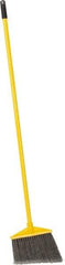 Rubbermaid - 10-1/2" Wide, Gray Polypropylene Bristles, Vinyl-Coated Metal Handle, Angled Broom - Flagged, Water Resistant - Americas Tooling