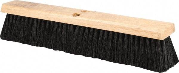 PRO-SOURCE - 18" General Purpose Polypropylene Push Broom - 3" Bristle Length, Wood Block, Threaded Handle Connection, Handle Sold Separately - Americas Tooling