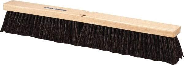 PRO-SOURCE - 24" Heavy Duty Polypropylene Push Broom - 3-1/4" Bristle Length, Wood Block, Threaded Handle Connection, Handle Sold Separately - Americas Tooling