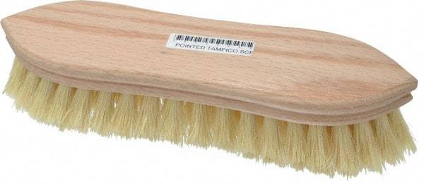 PRO-SOURCE - 1" Bristle Length, Tampico Scrub Brush - 9" OAL, Hardwood Block - Americas Tooling