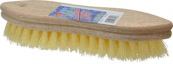 PRO-SOURCE - 1" Bristle Length, Polypropylene Scrub Brush - 9" OAL, Hardwood Block - Americas Tooling