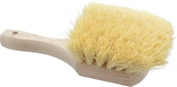 PRO-SOURCE - 2" Bristle Length, Tampico Utility Scrub Brush - 8" OAL, White, Hardwood Block - Americas Tooling