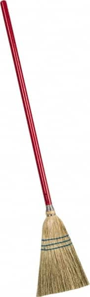 PRO-SOURCE - 38" OAL Corn Bristle Lobby Broom - 26" Handle Length, Wood Handle, 6-1/2" Wide - Americas Tooling