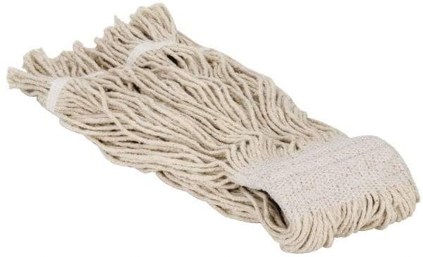 PRO-SOURCE - 5" White Head Band, X-Large Cotton Cut End Mop Head - 4 Ply, Clamp Jaw Connection, Use for General Purpose - Americas Tooling